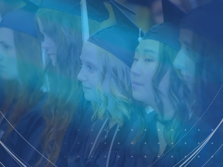 photo of female students during commencement